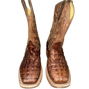 HORSE POWER BOYS' ANDERSON CROCODILE PRINT WESTERN BOOTS - SQUARE TOE $155